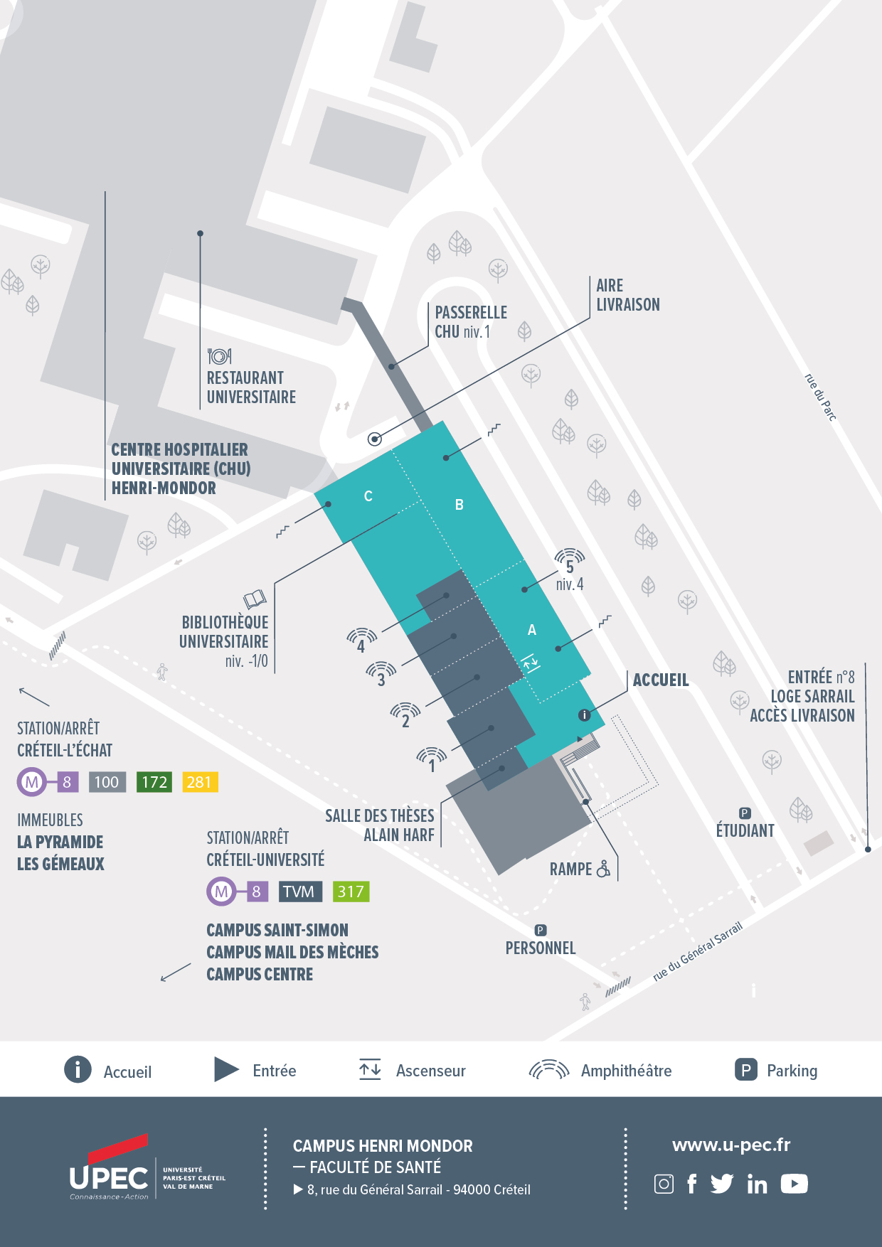 Carte campus Henri Mondor 2023